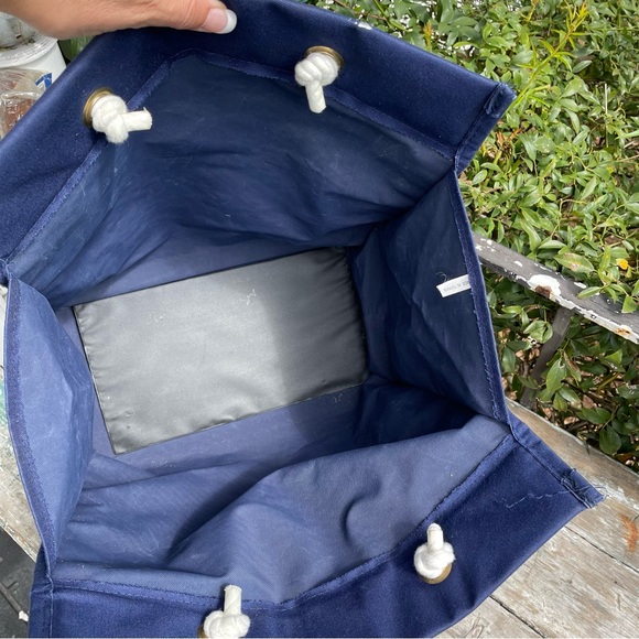 Vintage Navy Blue & white canvas bag large Tote CAPE COD - Picture 10 of 10